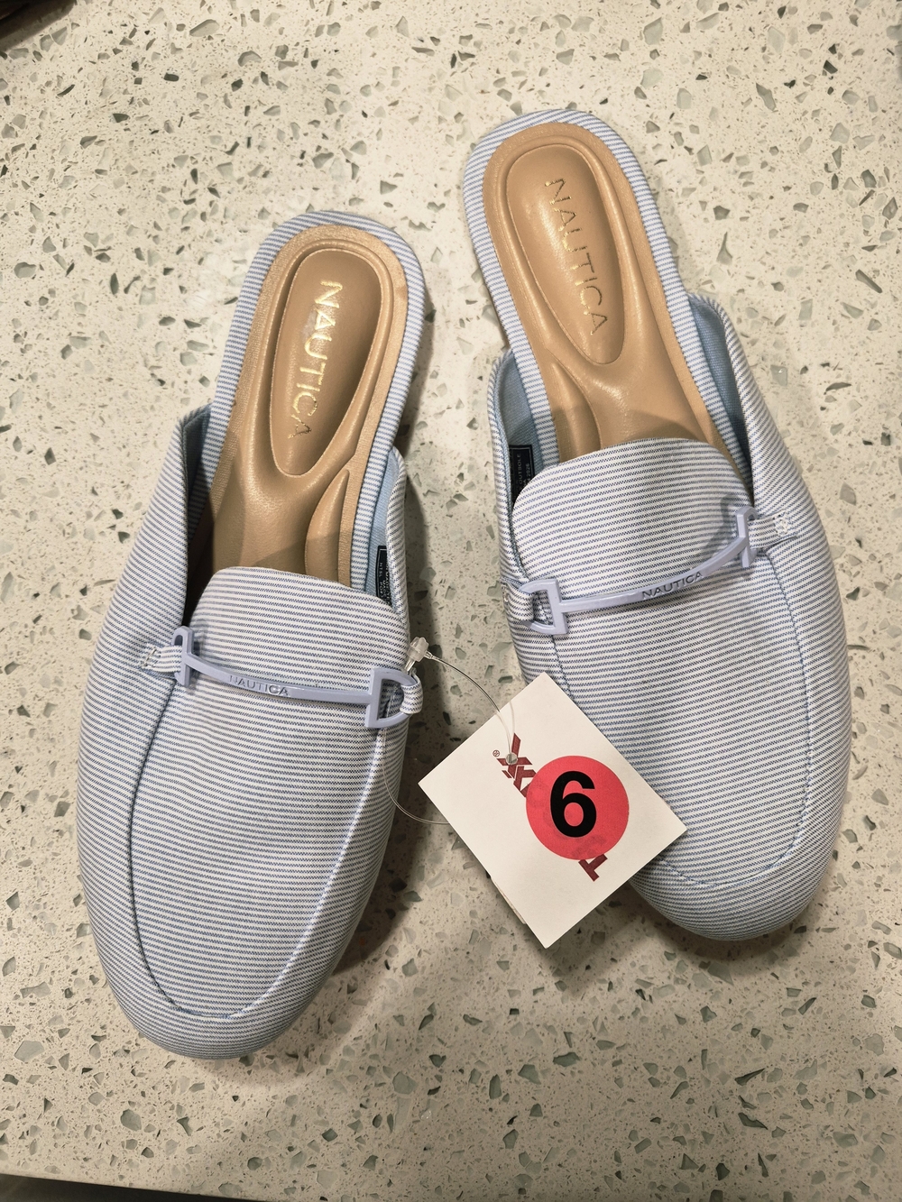 Nautica Women’s Light Blue Slip-On Mules Size 6
